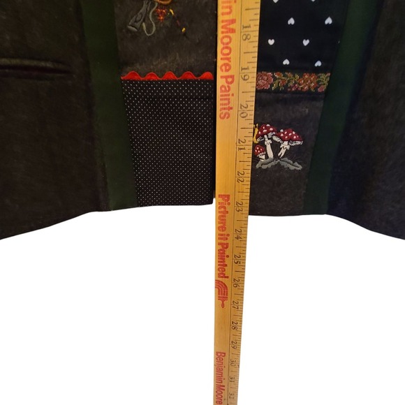 Vtg German wool blend Hammerschmid Gray blazer Mushrooms Octoberfest Euro Sz 36 - Picture 10 of 13